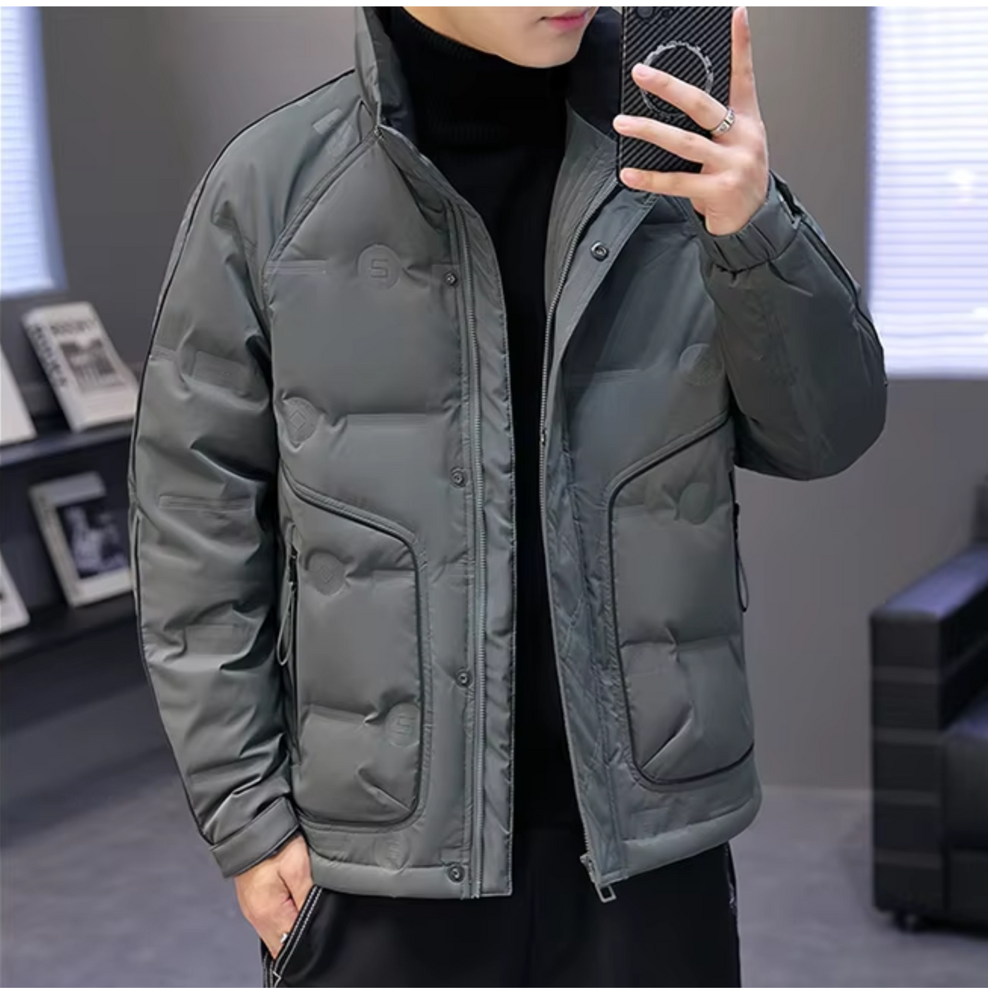 Wintexx - Daunenjacke Herren Warm Gefüttert Winddicht Mit Kapuze