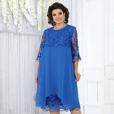 Ronina | Midikleid aus Spitze für Damen mit weiter Passform