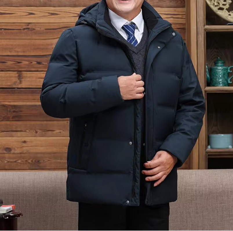 Polarnx - Daunenjacke Herren Warm Gefüttert Winterjacke Mit Kapuze Winddicht