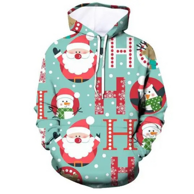 Glimmer - Weihnachtspullover mit Kapuze und festlichem Rentier-Design