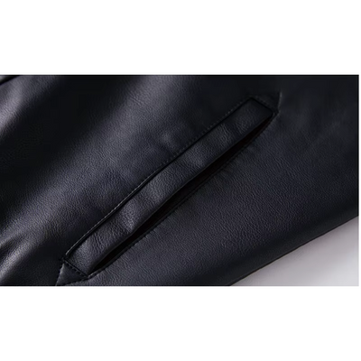 Pruxden - Lederjacke Herren mit Fleece-Futter, Warme Winterjacke mit Taschen