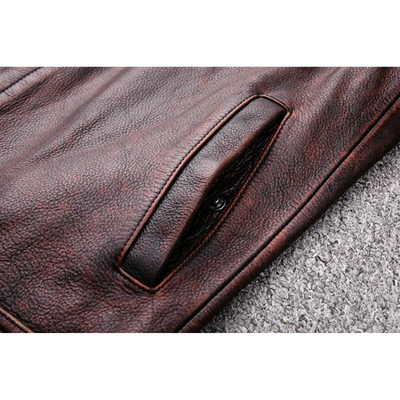 Zeltrov - Lederjacke Herren, Stilvolle Jacke aus Echtleder mit Stehkragen