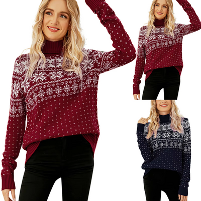 Knusper - Weihnachtspullover – Schneeflocken-Muster, Strick, Warm, Festlich