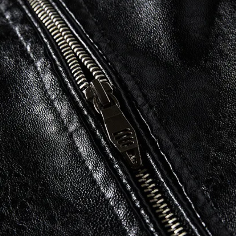 Revigor - Lederjacke Herren, Warme Jacke mit Reißverschluss und Kapuze