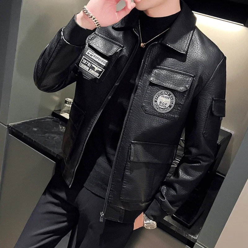 Zendolt - Lederjacke Herren mit Stehkragen, Klassische Bikerjacke aus Echtleder