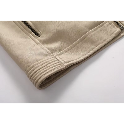 Altvenk - Lederjacke Herren, Langer Schnitt mit Reißverschluss und Stehkragen