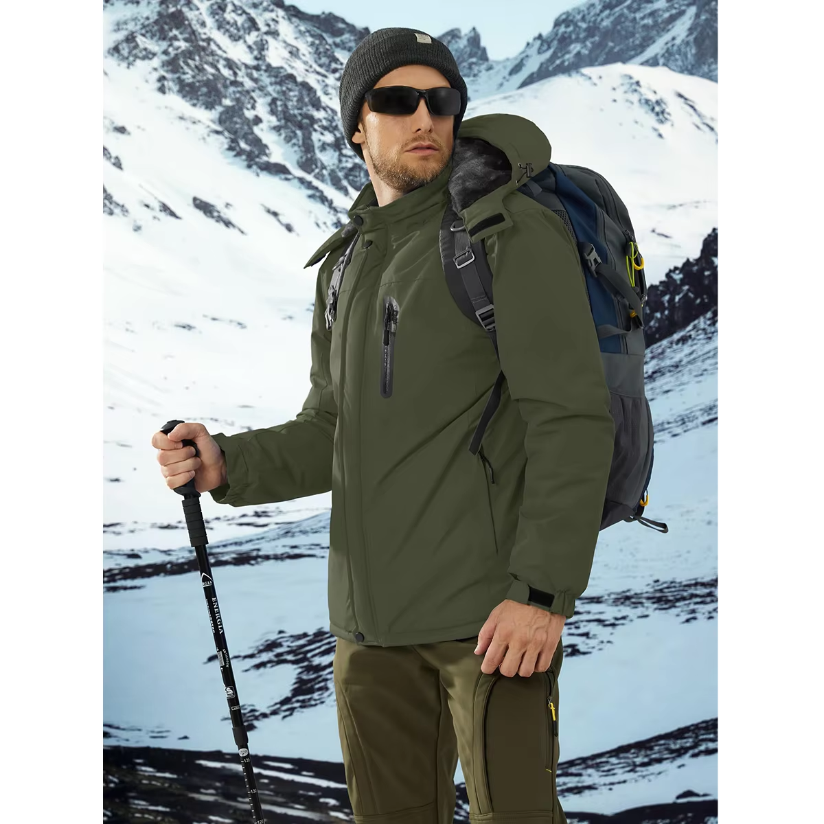 Nordure - Wasserdichter Wintermantel Männer – Wetterfest, Atmungsaktiv, Mit Kapuze