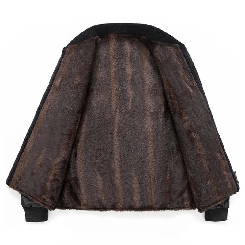 Herrmax - Langer Mantel Herren Stilvoller Wintermantel Mit Brusttasche und Revers