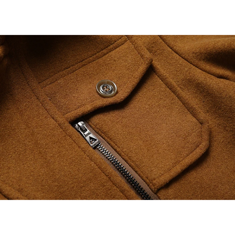 Nordalt - Langer Mantel Herren Warm Gefüttert Mit Stehkragen Winterjacke