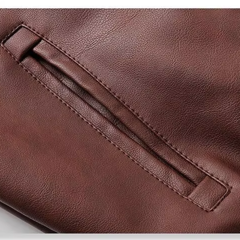 Greztor - Lederjacke Herren mit Kapuze, Leichte Jacke mit Reißverschluss