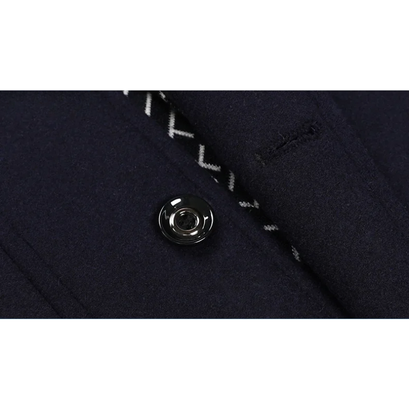 Hochfed - Langer Mantel Herren Winterjacke Mit Stehkragen und Reißverschluss