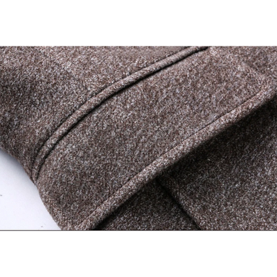 Mantfix - Langer Mantel Herren Stilvoller Wollmantel Mit Revers und Brusttasche