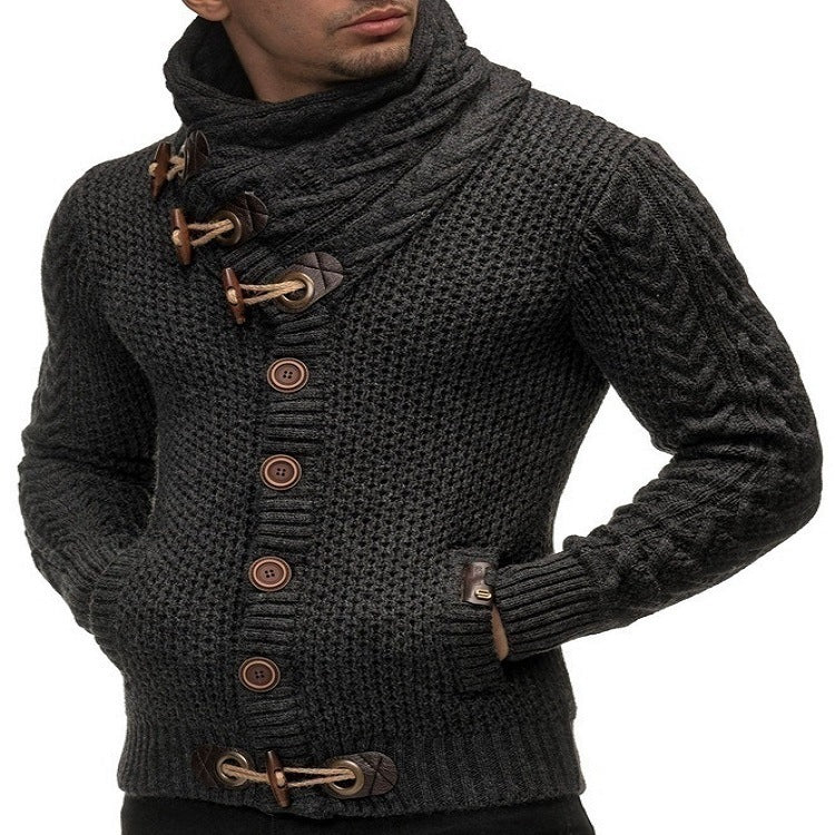 Herren Strapazierfähiger Strickpullover mit asymmetrischem Kragen Aliams
