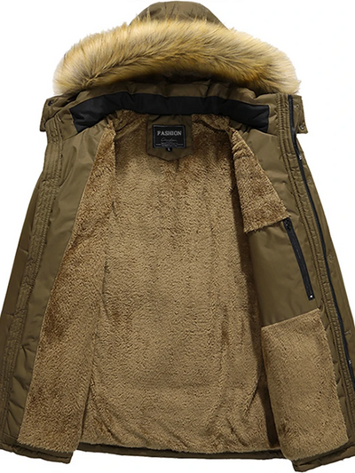 Strömik - Parka Winterjacke Herren – Warm Gefüttert, Winddicht, Mit Kunstfellkapuze