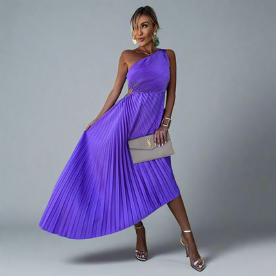 Drosmara | Midi Kleid mit eleganter Schulterfreiheit