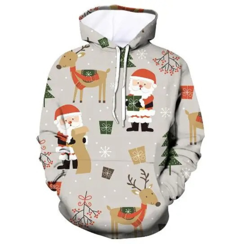 Glitzro - Weihnachtspullover für Damen, Strickpullover mit lustigem Rentier-Design