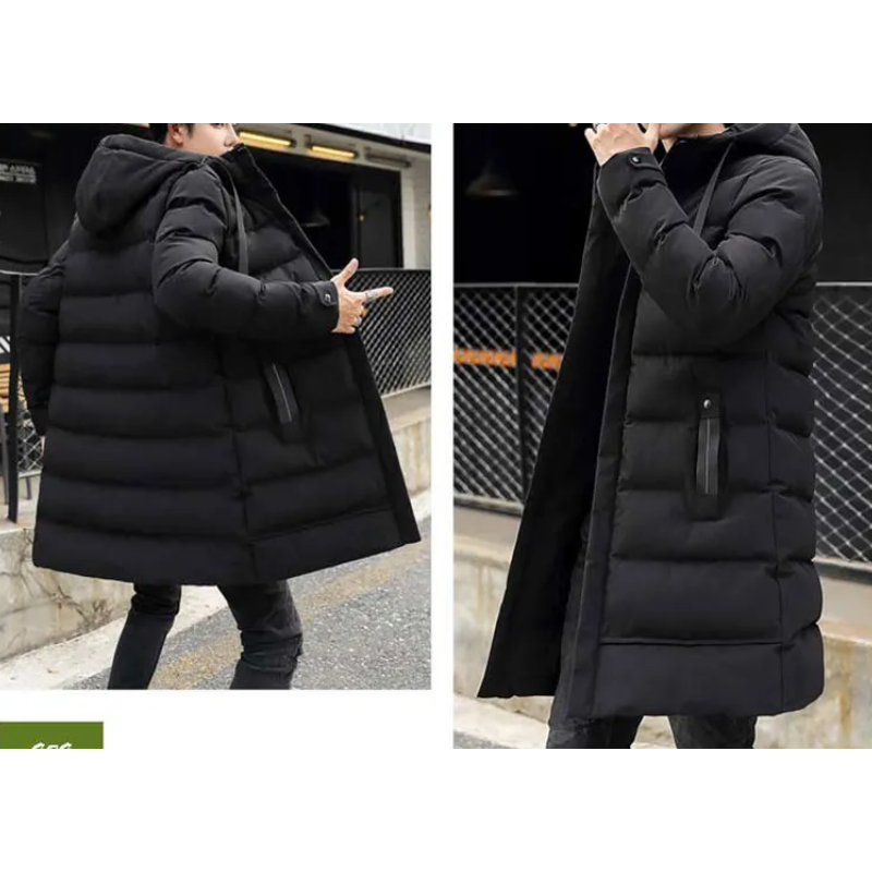 Zinntal - Langer Wintermantel Herren Warm Gefüttert Mit Kapuze Winddicht