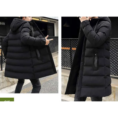 Zinntal - Langer Wintermantel Herren Warm Gefüttert Mit Kapuze Winddicht