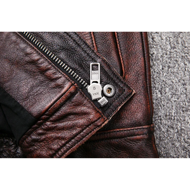 Zeltrov - Lederjacke Herren, Stilvolle Jacke aus Echtleder mit Stehkragen