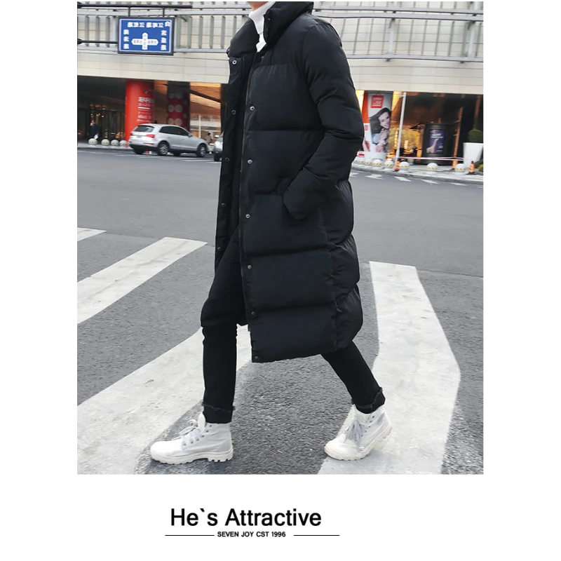 Nordlig - Langer Wintermantel Herren Warm Gefüttert Winddicht Mit Kapuze