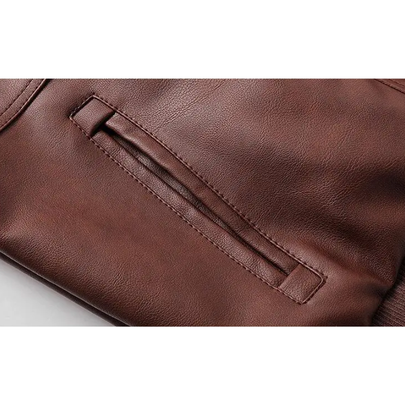 Manfrot - Lederjacke Herren mit Kapuze, Gepolsterte Winterjacke