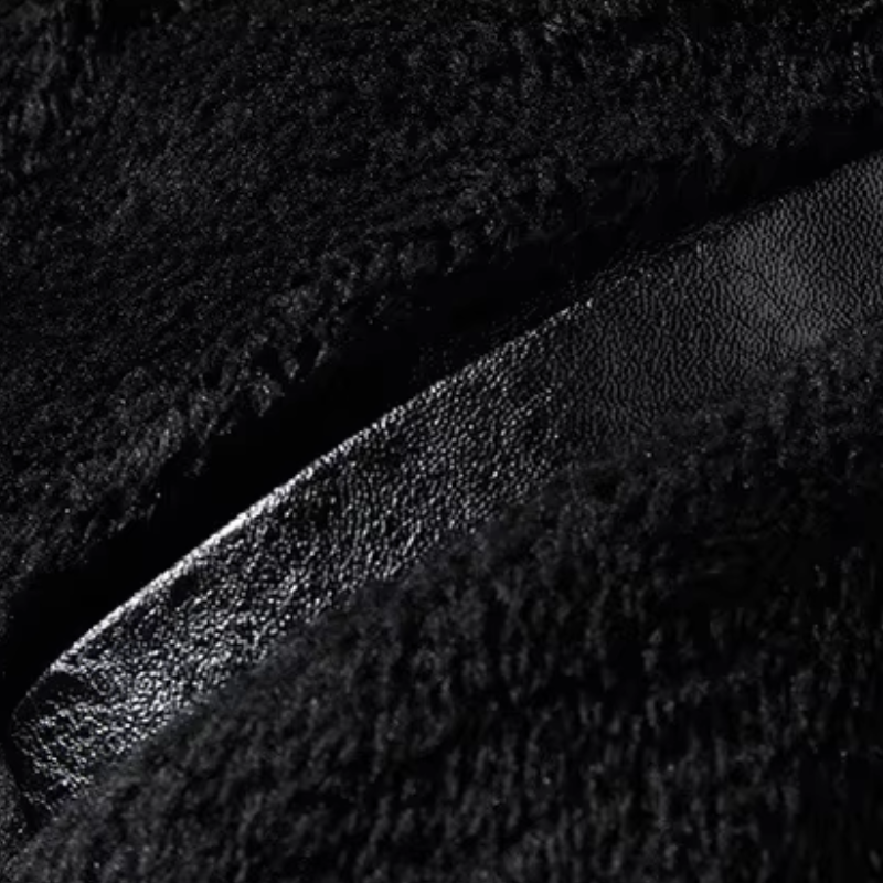 Revigor - Lederjacke Herren, Warme Jacke mit Reißverschluss und Kapuze