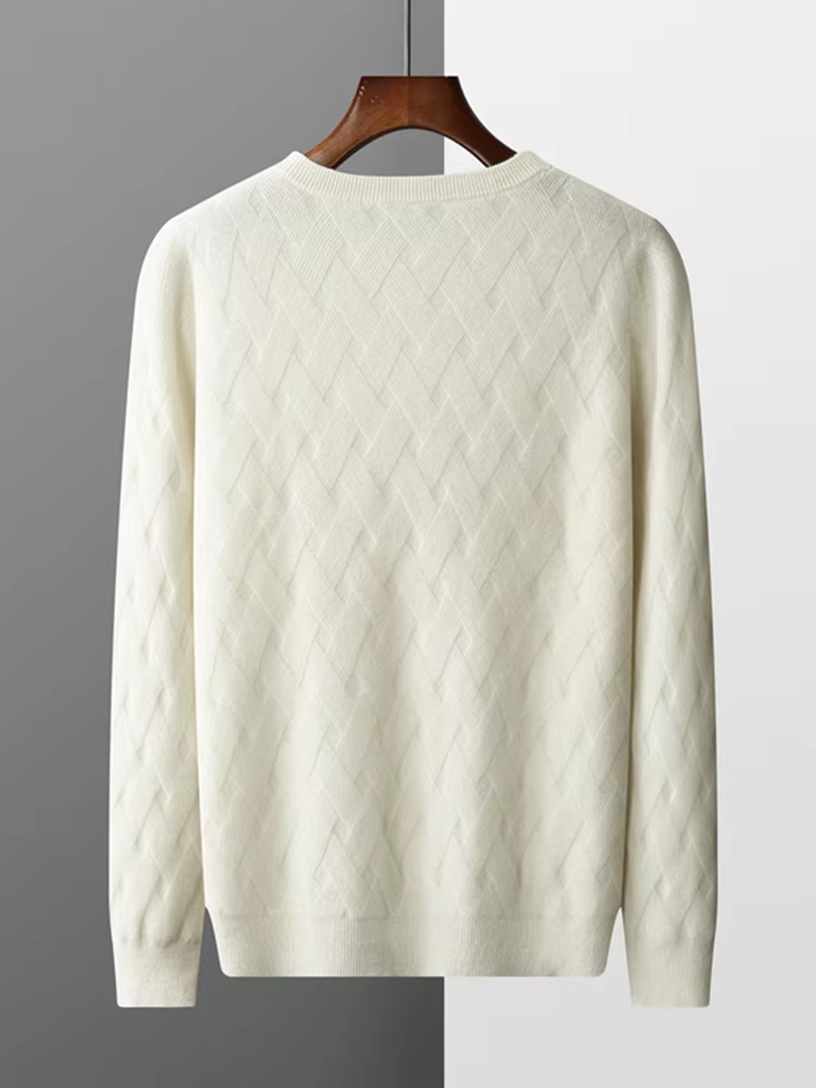 Pulwoll - Wollpullover Herren – Klassischer Strickpullover mit V-Ausschnitt