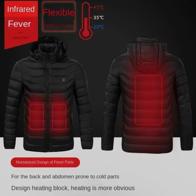 Grafton - Gewattierte Jacke Herren mit Kapuze und Reißverschluss für kalte Tage