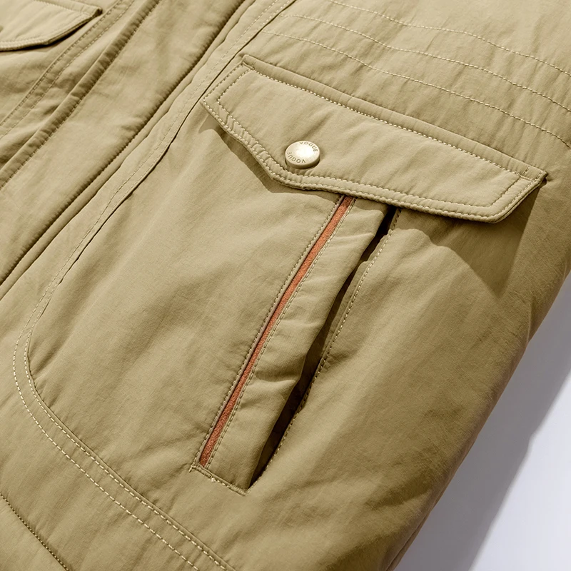 Mantzen - Wintermantel Männer, Strapazierfähige Jacke mit Reißverschlusstaschen