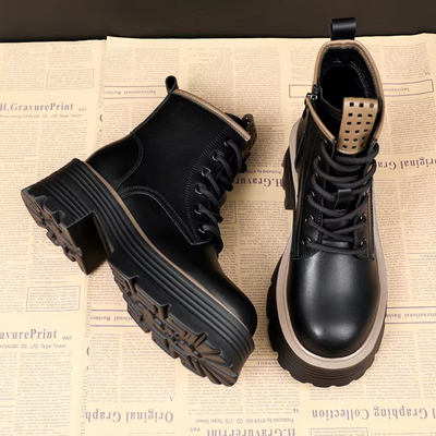 Glacine - Damen Winterstiefel mit Plateau und stylischem Schnürdesign