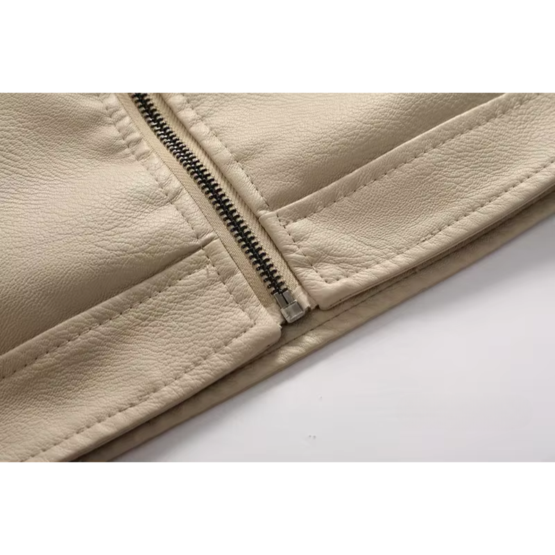 Altvenk - Lederjacke Herren, Langer Schnitt mit Reißverschluss und Stehkragen