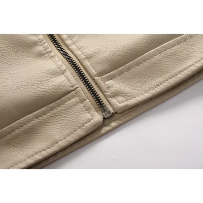 Altvenk - Lederjacke Herren, Langer Schnitt mit Reißverschluss und Stehkragen