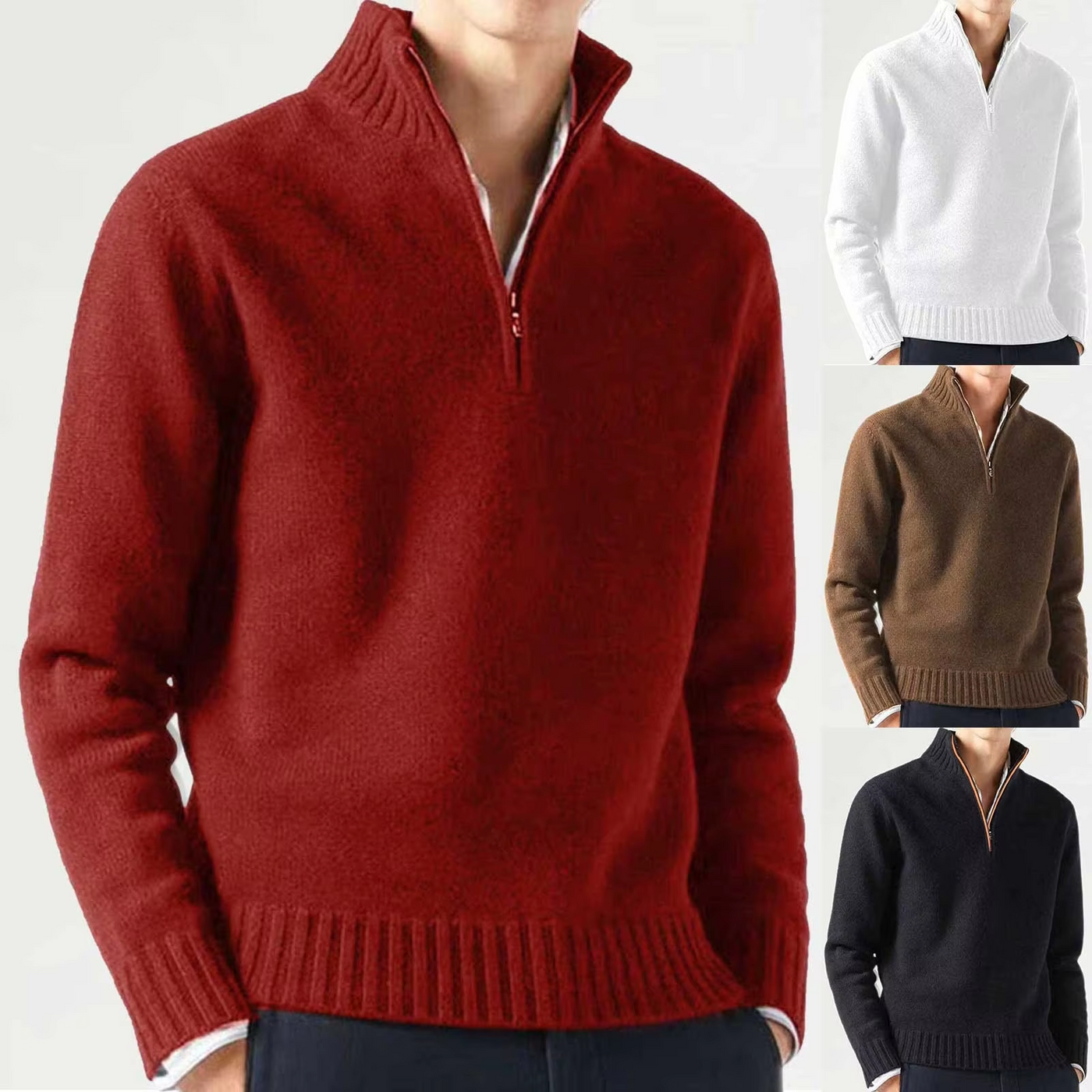 Ziphero - Hochwertiger Pullover mit Reißverschluss Herren – Warm & Bequem