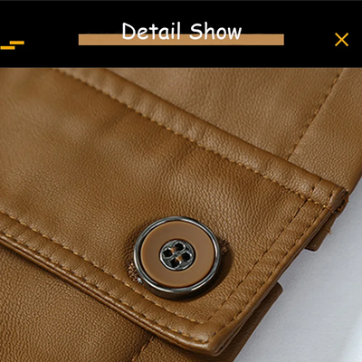 Nordrev - Lederjacke Herren mit Futter, Warme Winterjacke aus Echtleder