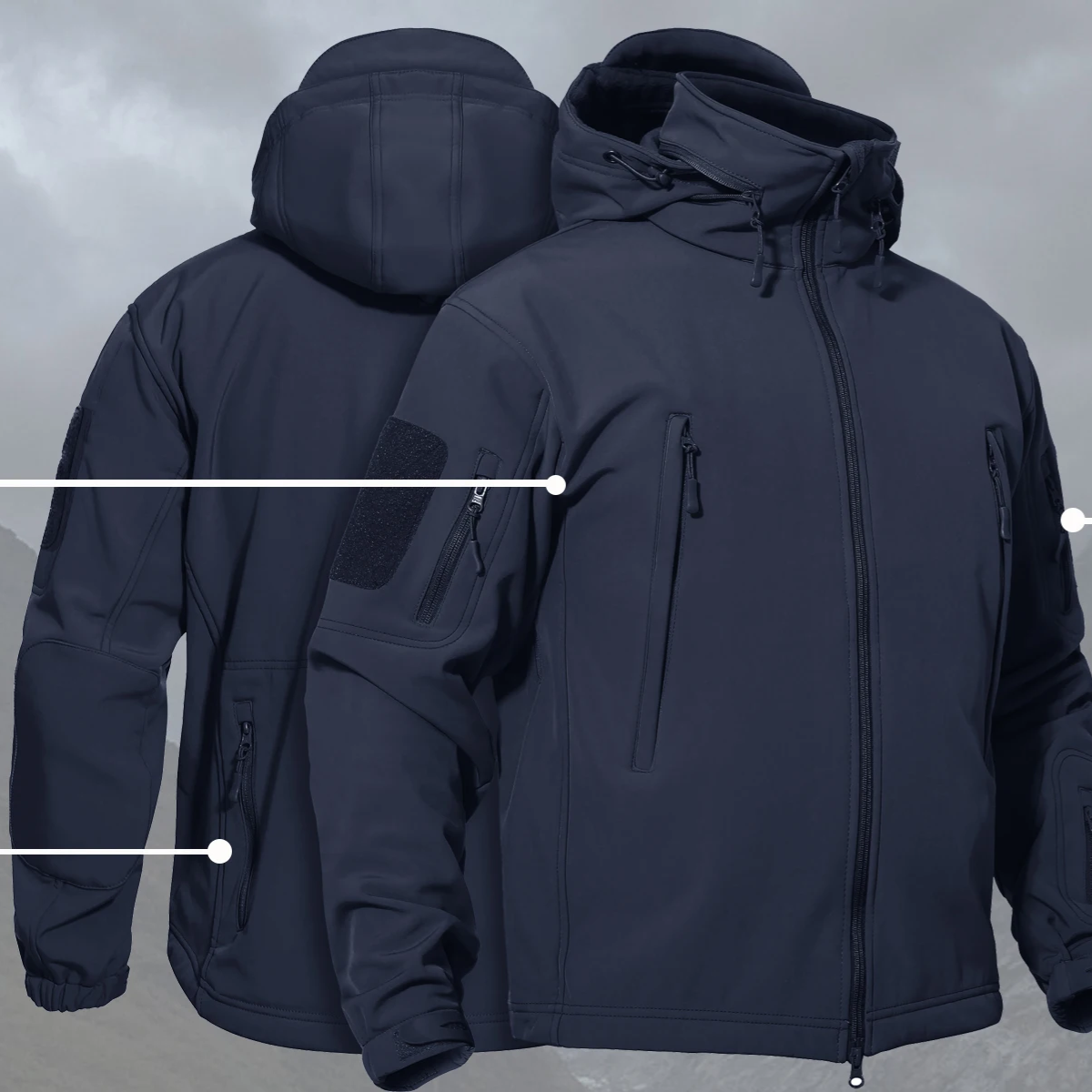 Sturmet -  Wasserdichter Wintermantel Männer – Wetterfest, Atmungsaktiv, Mit Kapuze