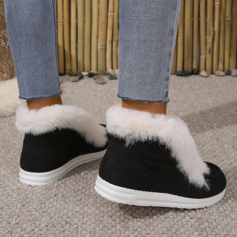 Polarya - Damen Winterstiefel mit Kunstfell und weicher rutschfester Sohle