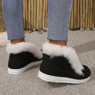 Polarya - Damen Winterstiefel mit Kunstfell und weicher rutschfester Sohle