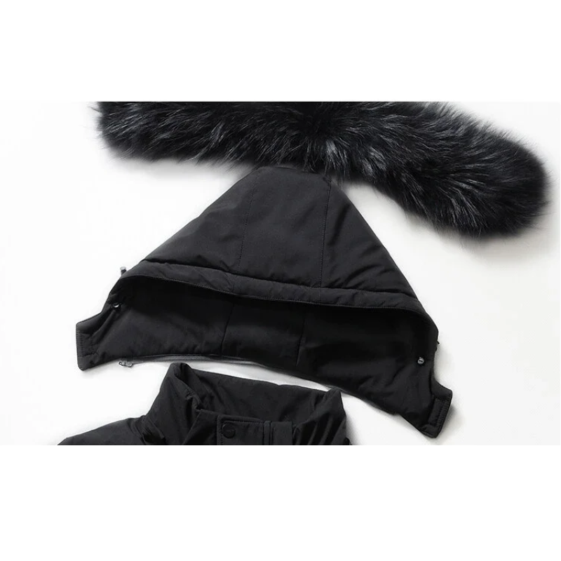 Herrtep - Pufferjacke Herren mit abnehmbarem Kunstfellkragen und Reißverschlusstaschen