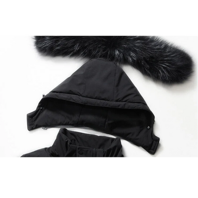 Herrtep - Pufferjacke Herren mit abnehmbarem Kunstfellkragen und Reißverschlusstaschen