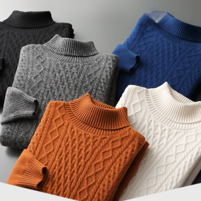 Feinlux - Wollpullover Herren – Weicher Pullover mit Strukturmuster