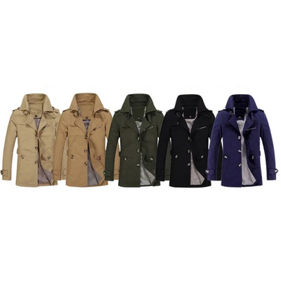 Herrlux - Langer Mantel Herren Winterjacke Gefüttert Mit Abnehmbarer Innenweste