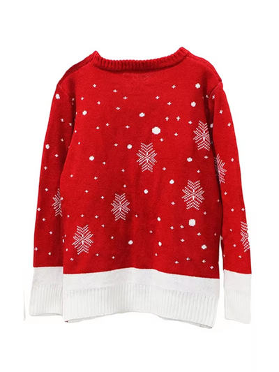 Lametta - Weihnachtspullover mit Schneeflocken-Muster, Damen Strickpullover