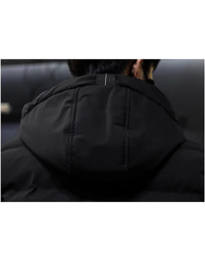 Feuernn - Langer Wintermantel Herren Warm Gefüttert Mit Kapuze Outdoorjacke