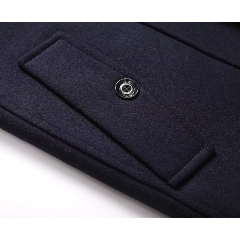 Altgrau - Langer Mantel Herren Warm Gefüttert Mit Weichem Innenfutter Winterjacke