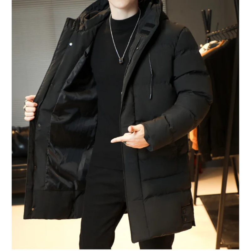 Wetterl - Langer Wintermantel Herren Wasserdicht Winddicht Mit Kapuze Gefüttert