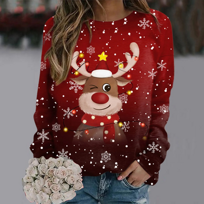 Zipmasx - Weihnachtspullover mit festlichem Rentier-Design und Lichterkette