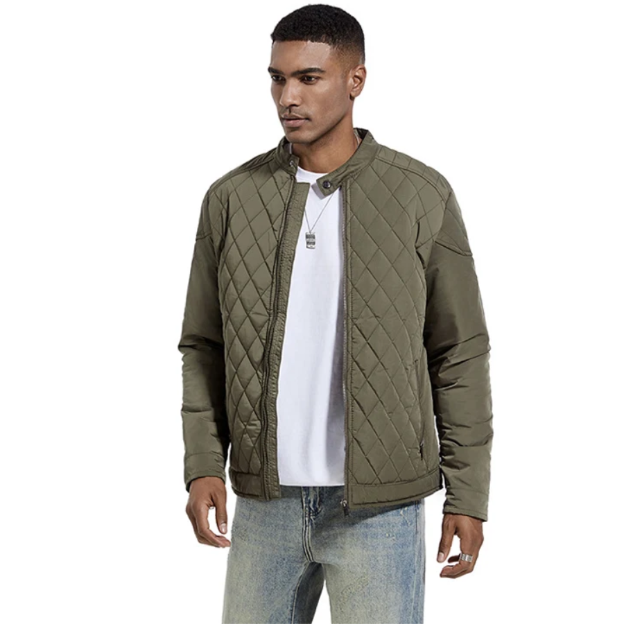 Drevant - Gewattierte Jacke Herren mit Stehkragen und Druckknopfverschluss