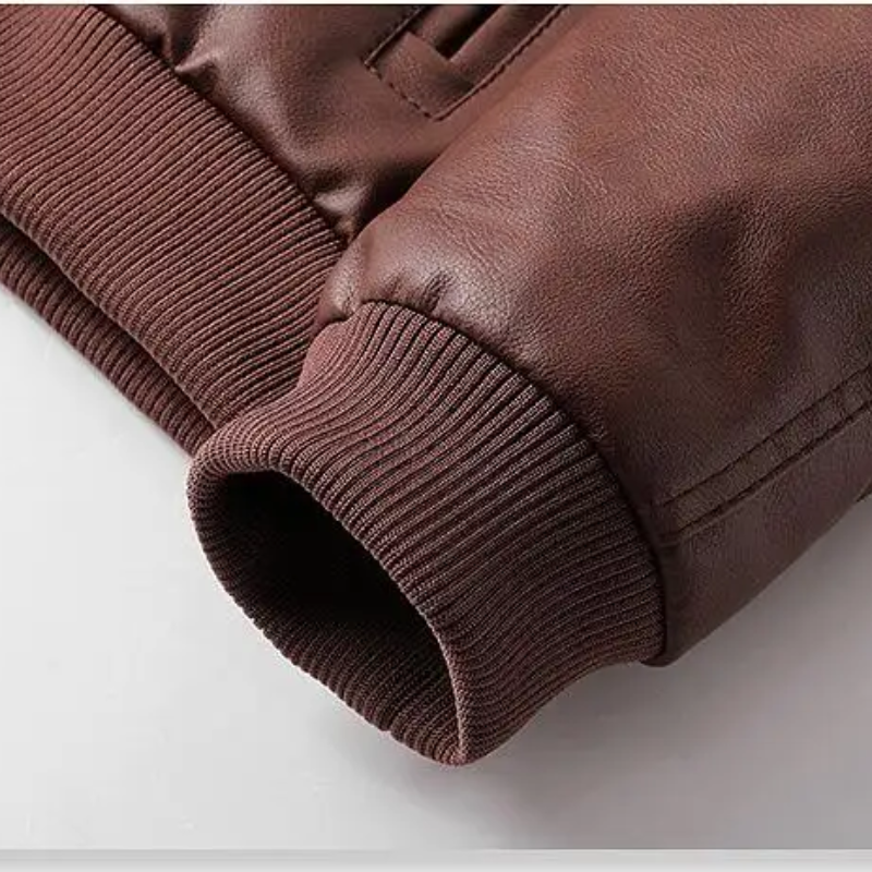 Greztor - Lederjacke Herren mit Kapuze, Leichte Jacke mit Reißverschluss