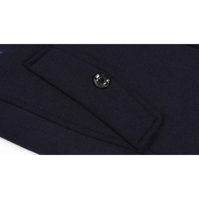 Hochfed - Langer Mantel Herren Winterjacke Mit Stehkragen und Reißverschluss