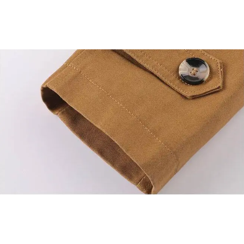 Edelwin - Langer Mantel Herren Klassischer Wollmantel Mit Revers und Knöpfen